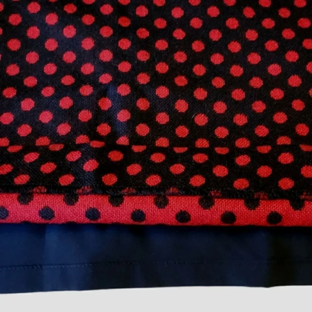 Talbots Black & Red Polka-dot Wool Blend Lined Skirt Size 8 Petite